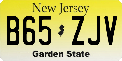 NJ license plate B65ZJV
