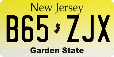 NJ license plate B65ZJX
