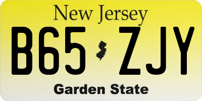 NJ license plate B65ZJY