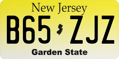 NJ license plate B65ZJZ