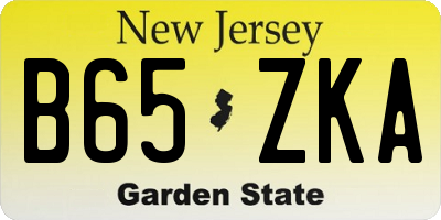 NJ license plate B65ZKA