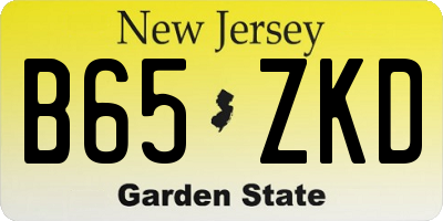 NJ license plate B65ZKD