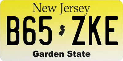 NJ license plate B65ZKE