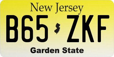 NJ license plate B65ZKF