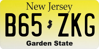 NJ license plate B65ZKG