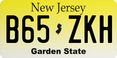 NJ license plate B65ZKH