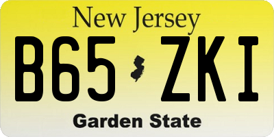 NJ license plate B65ZKI