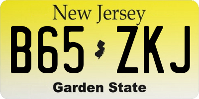 NJ license plate B65ZKJ