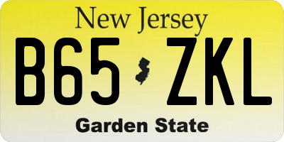 NJ license plate B65ZKL