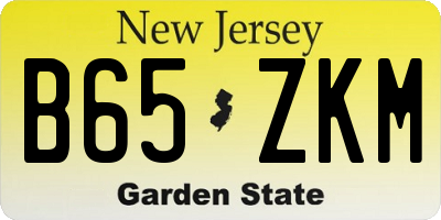 NJ license plate B65ZKM