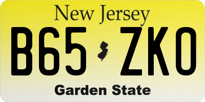 NJ license plate B65ZKO