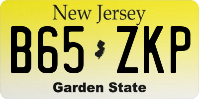 NJ license plate B65ZKP
