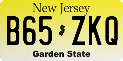 NJ license plate B65ZKQ
