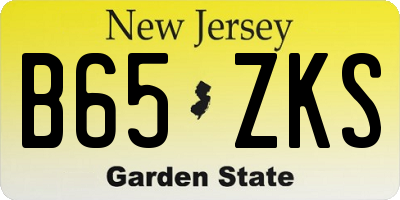 NJ license plate B65ZKS