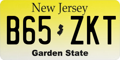 NJ license plate B65ZKT