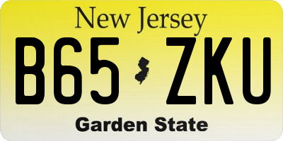 NJ license plate B65ZKU