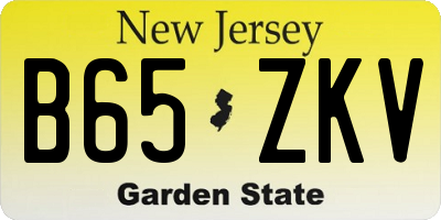 NJ license plate B65ZKV
