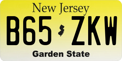 NJ license plate B65ZKW