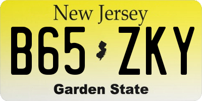 NJ license plate B65ZKY