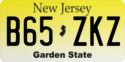NJ license plate B65ZKZ
