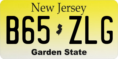 NJ license plate B65ZLG