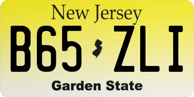 NJ license plate B65ZLI