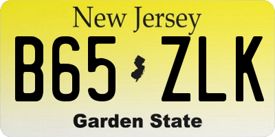 NJ license plate B65ZLK