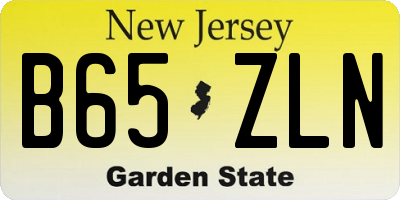 NJ license plate B65ZLN