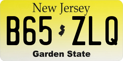 NJ license plate B65ZLQ
