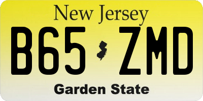 NJ license plate B65ZMD