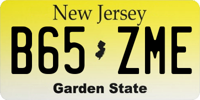 NJ license plate B65ZME