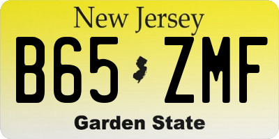 NJ license plate B65ZMF