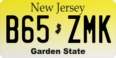 NJ license plate B65ZMK
