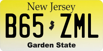 NJ license plate B65ZML