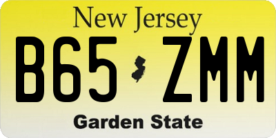 NJ license plate B65ZMM