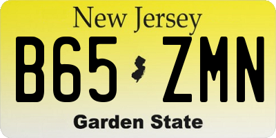 NJ license plate B65ZMN