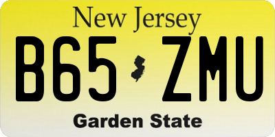 NJ license plate B65ZMU