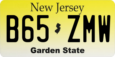 NJ license plate B65ZMW
