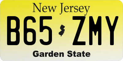 NJ license plate B65ZMY