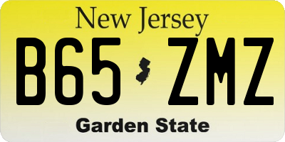 NJ license plate B65ZMZ