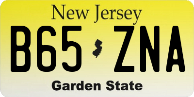 NJ license plate B65ZNA