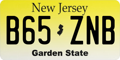 NJ license plate B65ZNB