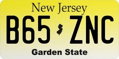 NJ license plate B65ZNC