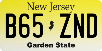 NJ license plate B65ZND