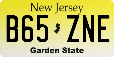 NJ license plate B65ZNE