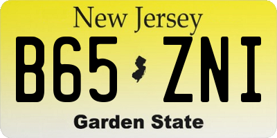 NJ license plate B65ZNI