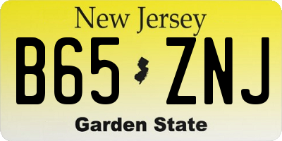NJ license plate B65ZNJ