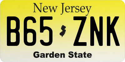 NJ license plate B65ZNK