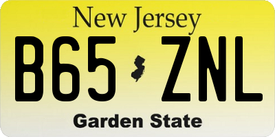 NJ license plate B65ZNL