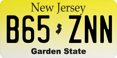 NJ license plate B65ZNN